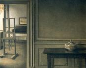 威尔汉姆 哈莫修依 : Interior with Easel and Punch Bowl